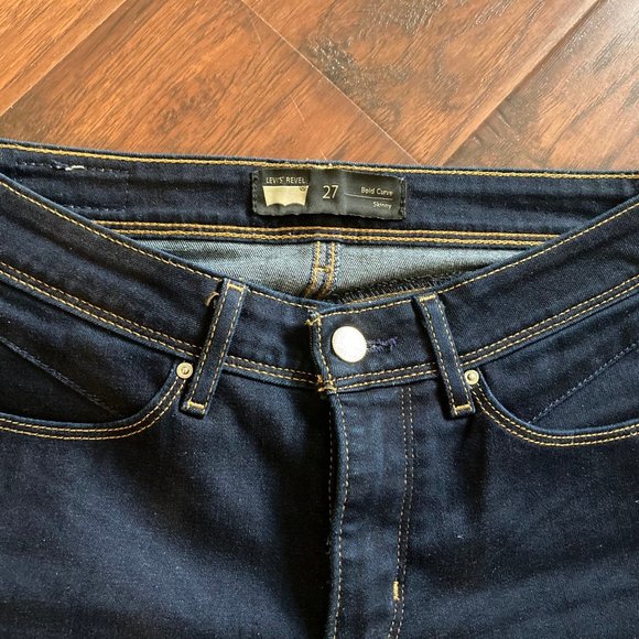 Levi's Revel Bold Curve Dark Blue Skinny Jeans - Picture 2 of 3